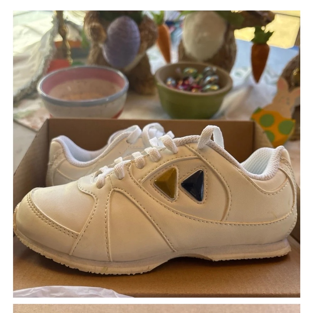 Kids White Cheer Sneakers